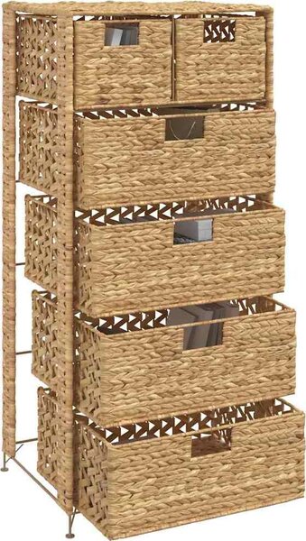 VidaXL Komoda se 6 košíky 47 x 37 x 100 cm vodní hyacint [245493]