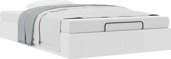 VidaXL Osmanský rám postele bez matrace 120x200 cm umělá kůže [3310798] Barva: Bílá
