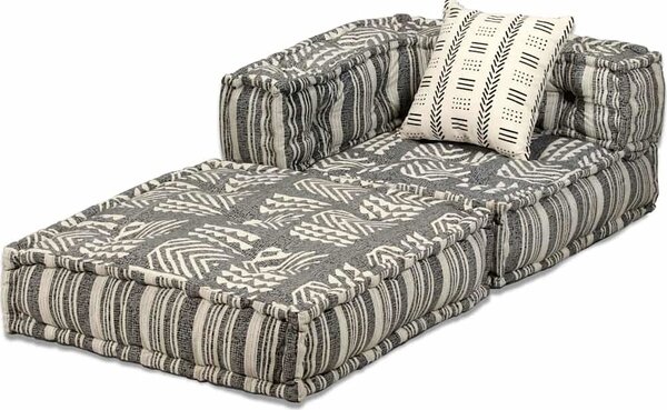 VidaXL 2místný modulární pouf pruhovaný textil [244977] Barva: Patchwork