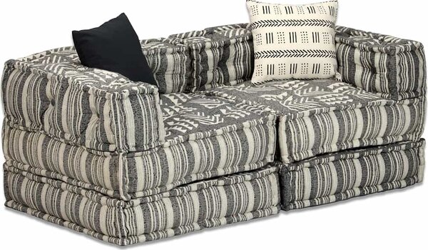 VidaXL 2místný modulární pouf pruhovaný textil [244977] Barva: Patchwork