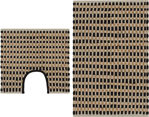 VidaXL Koupelnová předložka z juty 160 x 230 cm přírodní a [133219] Barva: Bílá
