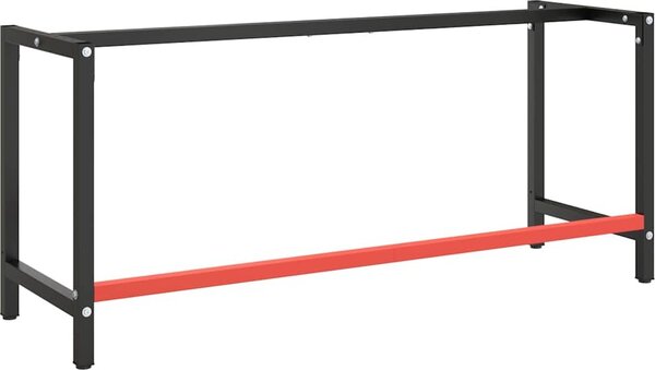 VidaXL Rám pracovního stolu matně černý a matně červený 180x57x79 cm [151457]