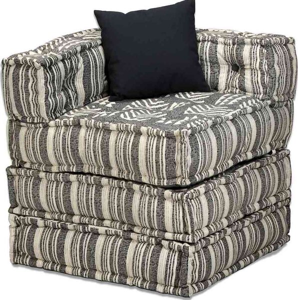 VidaXL 2místný modulární pouf pruhovaný textil [244977] Barva: Patchwork