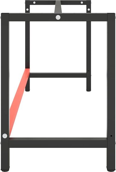 VidaXL Rám pracovního stolu matně černý a matně červený 180x57x79 cm [151457]