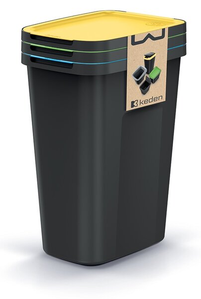 Prosperplast Sada odpadkových košů COMPACTO FLAS 3x 35 L černá