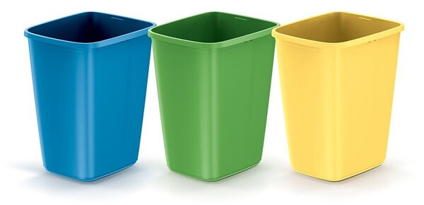 Prosperplast Sada 3 odpadkových košů COMPACTO SORTE 3x 9 L černá
