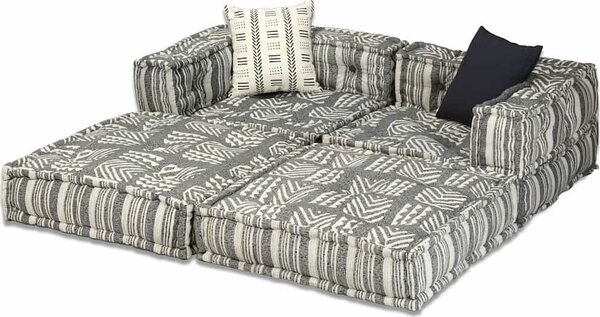 VidaXL 2místný modulární pouf pruhovaný textil [244977] Barva: Patchwork