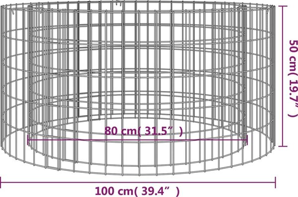 VidaXL Gabionové ohniště Ø 100 cm pozinkovaná ocel [153560]