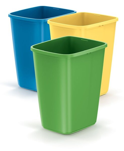 Prosperplast Sada 3 odpadkových košů COMPACTO SORTE 3x 9 L černá