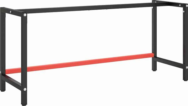 VidaXL Rám pracovního stolu matně černý a matně červený 180x57x79 cm [151457]