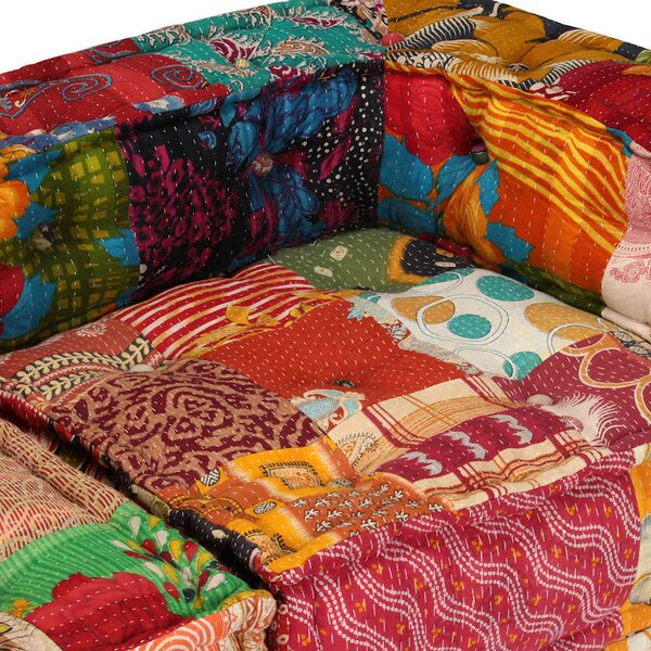 VidaXL 2místný modulární pouf pruhovaný textil [244977] Barva: Patchwork