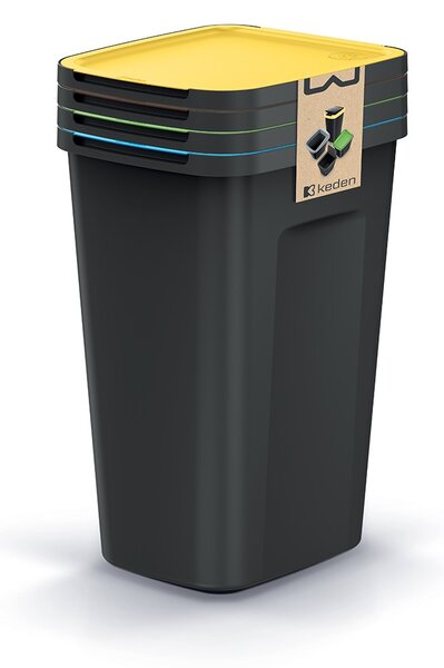 Prosperplast Sada odpadkových košů COMPACTO FLAS 4x 50 L černá