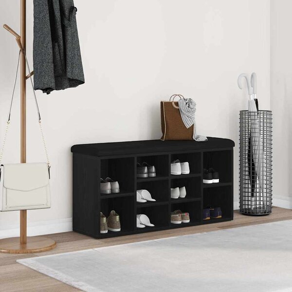 VidaXL Lavice s botníkem 102 x 32 x 50 cm kompozitní dřevo [862988] Barva: Černá