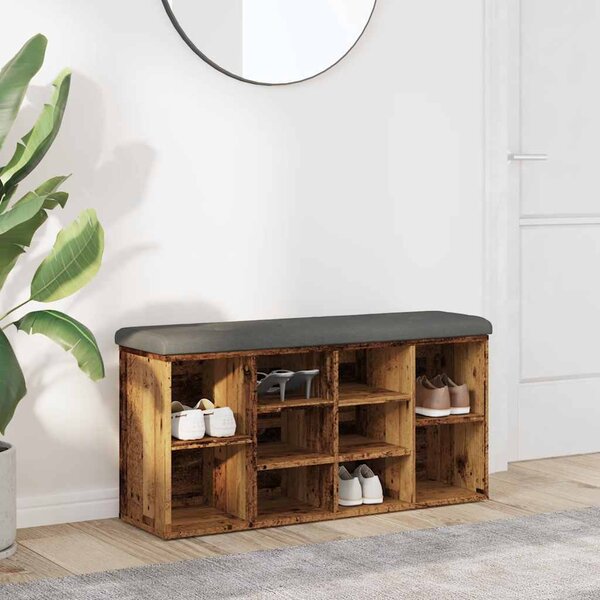VidaXL Lavice s botníkem 102 x 32 x 50 cm kompozitní dřevo [862988] Barva: Černá