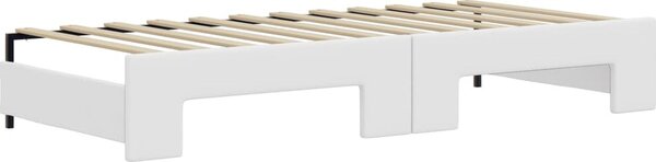 VidaXL Válenda s přistýlkou a matracemi 90 x 200 cm umělá kůže [3197730] Barva: Bílá