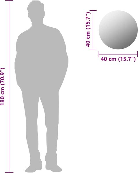 VidaXL Nástěnné zrcadlo 40 cm kulaté sklo [245702]