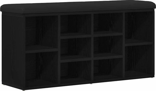 VidaXL Lavice s botníkem 102 x 32 x 50 cm kompozitní dřevo [862988] Barva: Černá