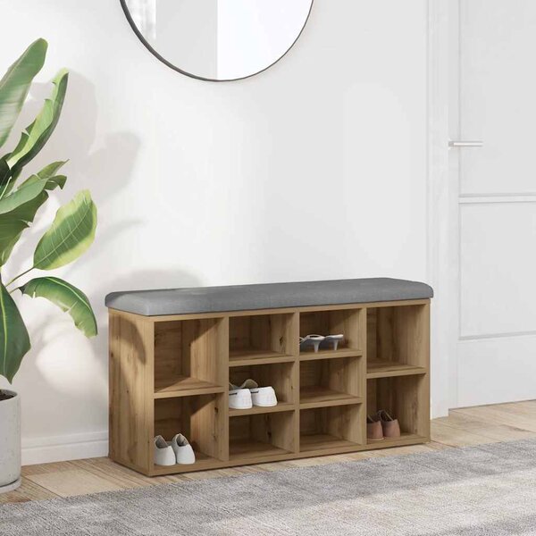 VidaXL Lavice s botníkem 102 x 32 x 50 cm kompozitní dřevo [862988] Barva: Černá