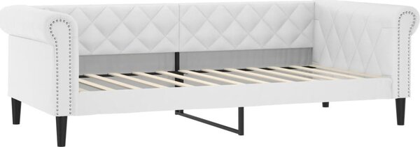 VidaXL Válenda s přistýlkou a matracemi 90 x 200 cm umělá kůže [3197730] Barva: Bílá