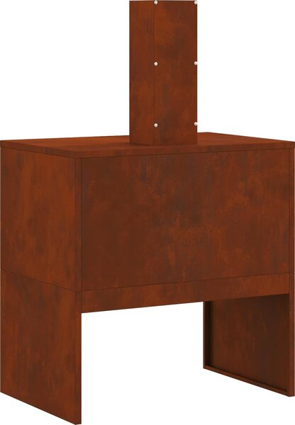 VidaXL Ohniště Rezavá 60 x 40 x 96 cm Povětrnostně odolná ocel [858935] Barva: Zkorodovaný ocel/béžový