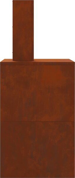 VidaXL Ohniště Rezavá 60 x 40 x 96 cm Povětrnostně odolná ocel [858935] Barva: Zkorodovaný ocel/béžový