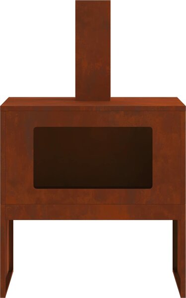 VidaXL Ohniště Rezavá 60 x 40 x 96 cm Povětrnostně odolná ocel [858935] Barva: Zkorodovaný ocel/béžový