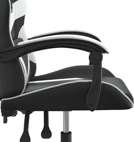 VidaXL Otočná herní židle s podnožkou umělá kůže [349548] Barva: Bílá a černá