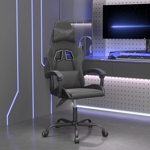 VidaXL Otočná herní židle s podnožkou umělá kůže [349548] Barva: Černá