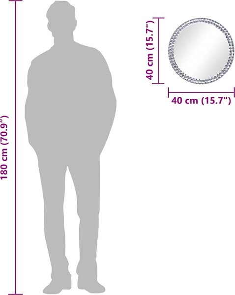 VidaXL Nástěnné zrcadlo 40 cm tvrzené sklo [249447]