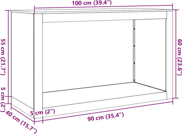 VidaXL Stojan na palivové dřevo 100x40x60 cm povětrnostně odolná ocel [850984] Barva: Ocel/Antracitový