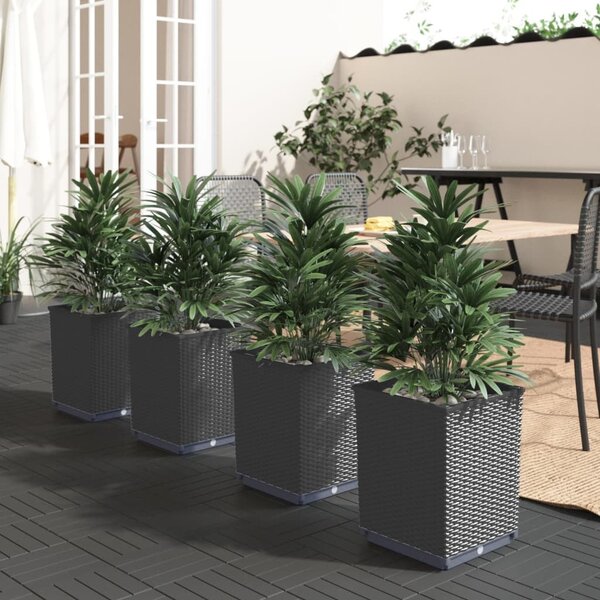 VidaXL Truhlíky 4 ks 30 x 30 x 37 cm polypropylen [364185] Barva: Hnědá