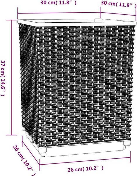 VidaXL Truhlíky 4 ks 30 x 30 x 37 cm polypropylen [364185] Barva: Hnědá