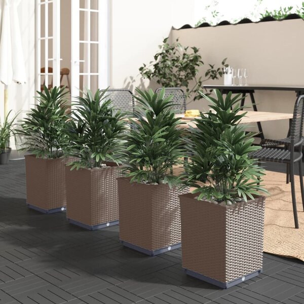 VidaXL Truhlíky 4 ks 30 x 30 x 37 cm polypropylen [364185] Barva: Hnědá