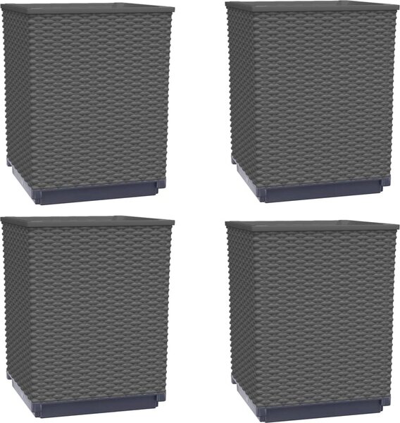 VidaXL Truhlíky 4 ks 30 x 30 x 37 cm polypropylen [364185] Barva: Hnědá