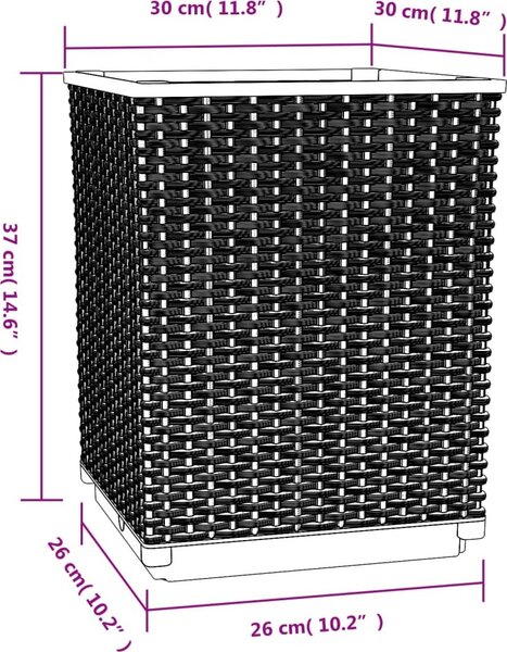 VidaXL Truhlíky 4 ks 30 x 30 x 37 cm polypropylen [364185] Barva: Hnědá