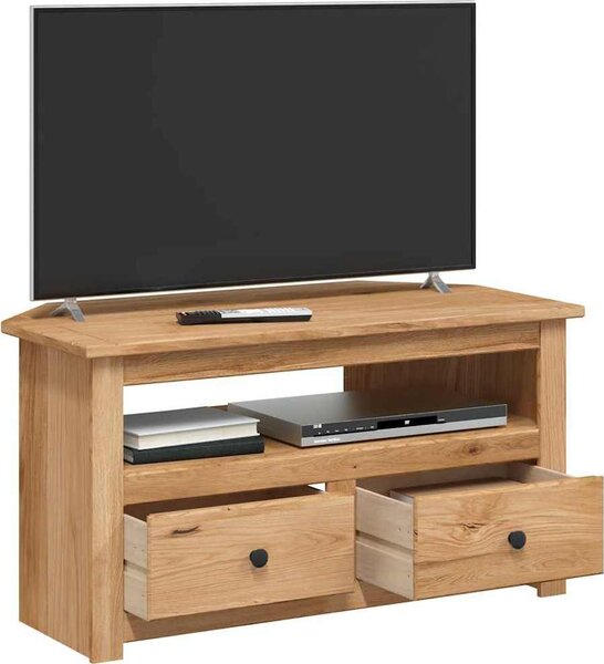 VidaXL Rohová TV skříňka 93x49x49 cm masivní borovice řada Panama [282686] Barva: Bílá