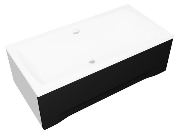 Univerzální čelní krycí panel černý k obdélníkové vaně Polimat Rozměry (cm): 120x54 - pro vany: CAPRI 120x70