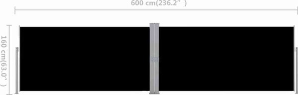 VidaXL Zatahovací boční markýza / zástěna 160 x 600 cm [42178] Barva: krémová