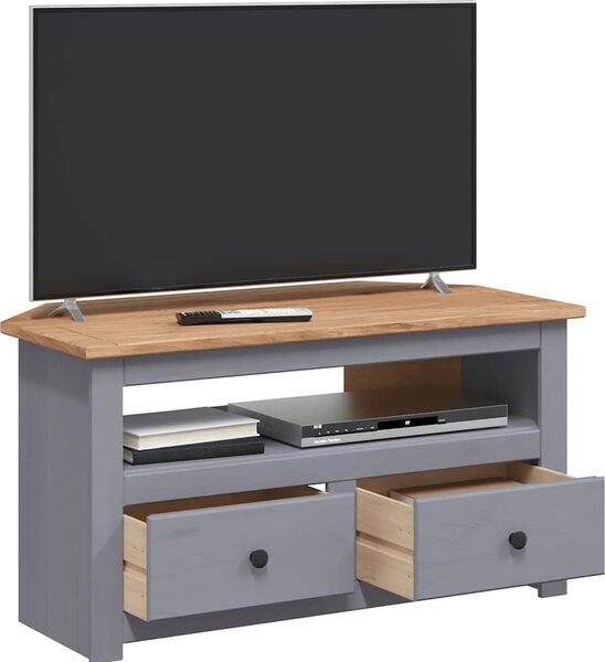 VidaXL Rohová TV skříňka 93x49x49 cm masivní borovice řada Panama [282686] Barva: Bílá