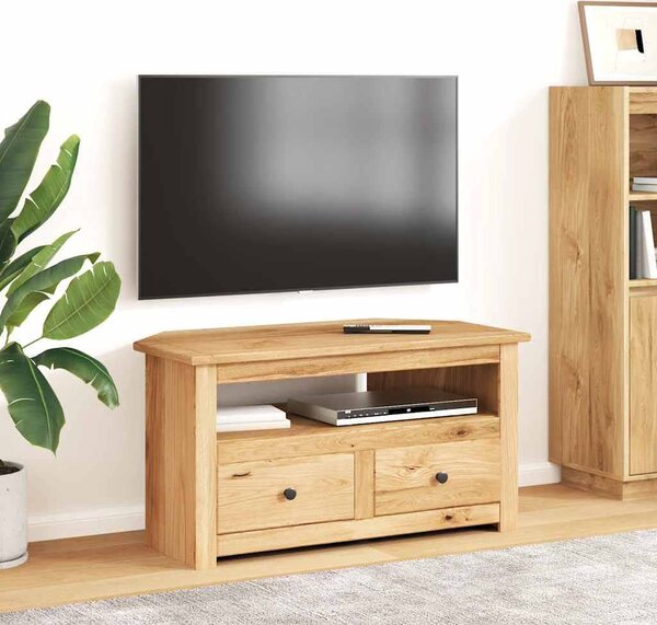 VidaXL Rohová TV skříňka 93x49x49 cm masivní borovice řada Panama [282686] Barva: Bílá