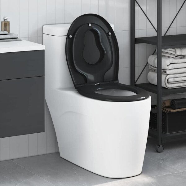 VidaXL Toaletní prkno 47 x 37 x 4 cm Duroplast [42002353] Barva: Černá