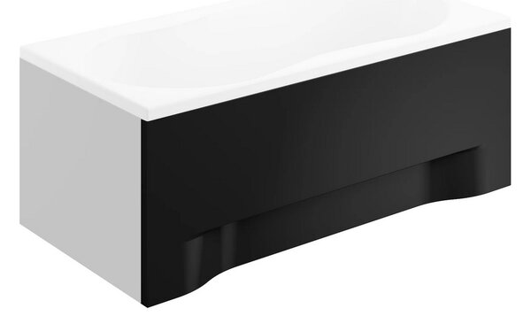 Univerzální čelní krycí panel černý k obdélníkové vaně Polimat Rozměry (cm): 120x54 - pro vany: CAPRI 120x70