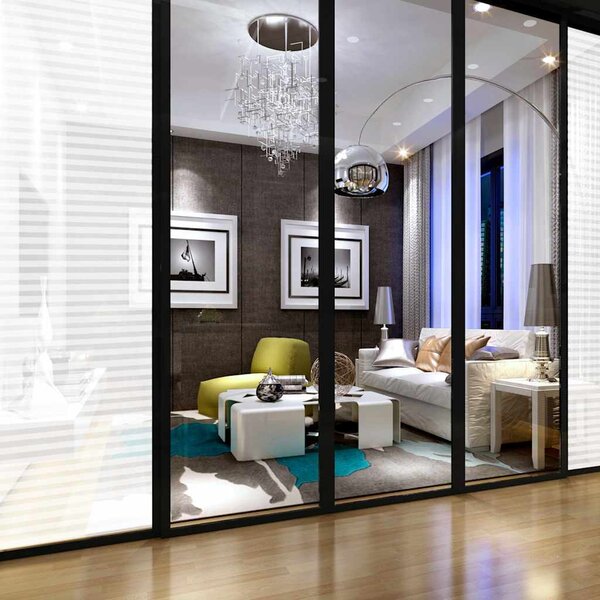 VidaXL Okenní fólie 90 x 500 cm PVC [140894] Barva: mléčné s proužky