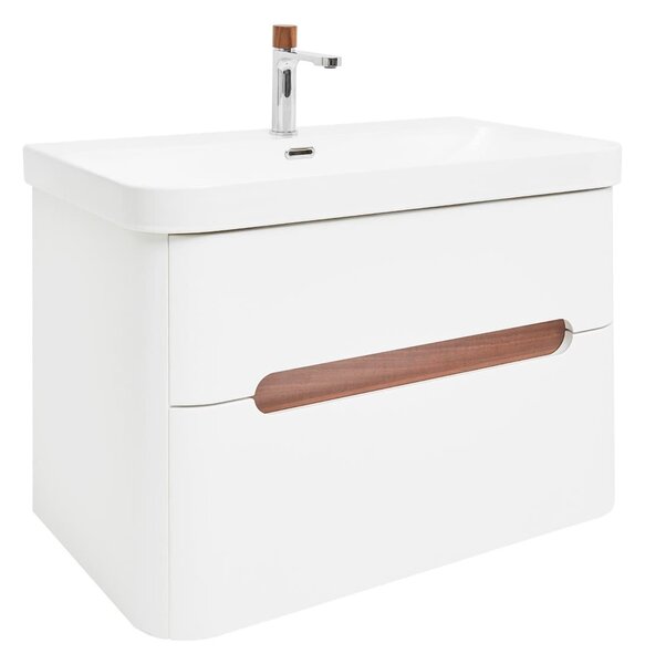 Koupelnová skříňka s umyvadlem a baterií SAT Fusion 77,5x53x45 cm bílá matná mat SATFUSION280WUBA