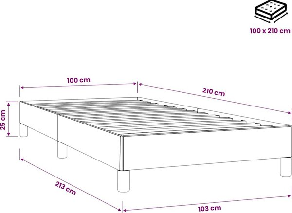 VidaXL Postel Box Spring bez matrace 100x210 cm samet [3315814] Barva: Tmavě šedá