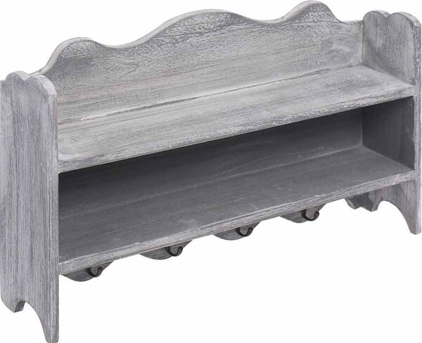 VidaXL Nástěnný věšák 50 x 10 x 30 cm dřevo [284236] Barva: Bílá