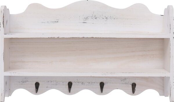 VidaXL Nástěnný věšák 50 x 10 x 30 cm dřevo [284236] Barva: Bílá