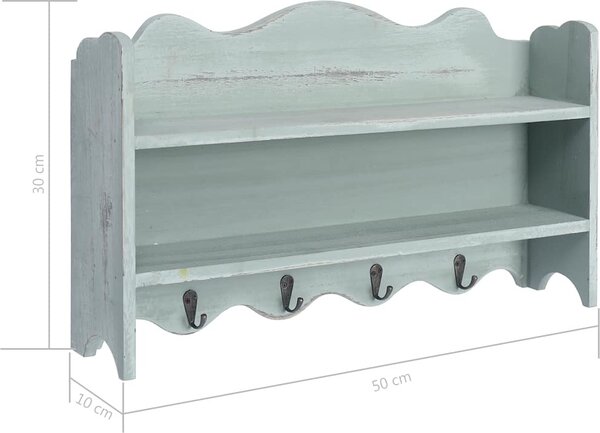 VidaXL Nástěnný věšák 50 x 10 x 30 cm dřevo [284236] Barva: Bílá