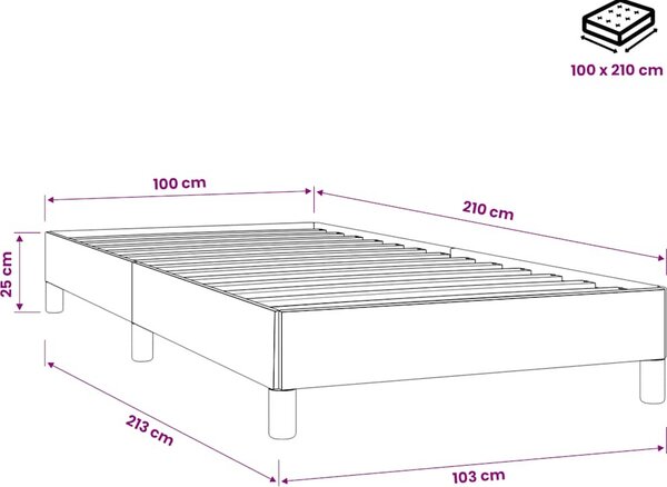 VidaXL Postel Box Spring bez matrace 100x210 cm samet [3315814] Barva: Tmavě šedá