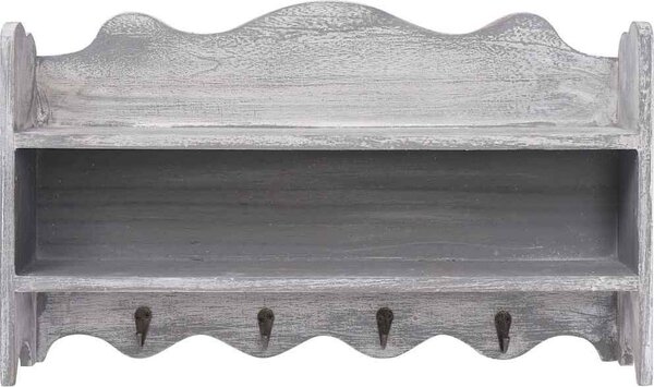 VidaXL Nástěnný věšák 50 x 10 x 30 cm dřevo [284236] Barva: Bílá